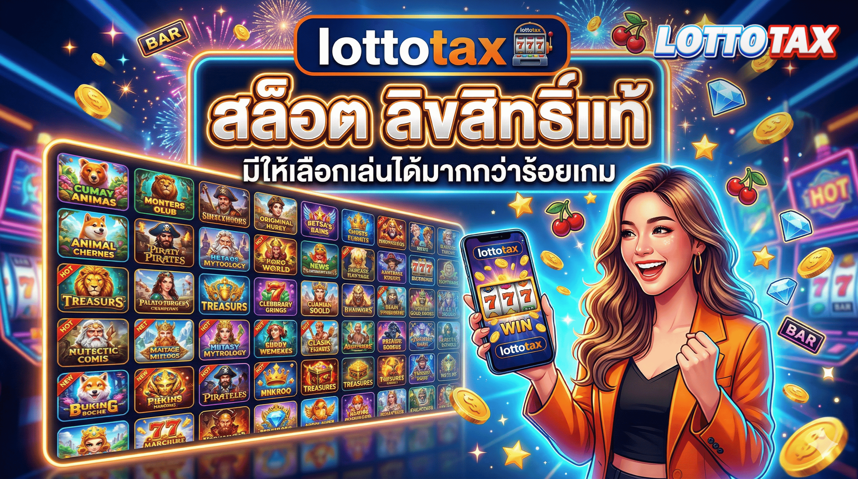 lottotax สล็อต ลิขสิทธิ์แท้ มีให้เลือกเล่นได้มากกว่าร้อยเกม