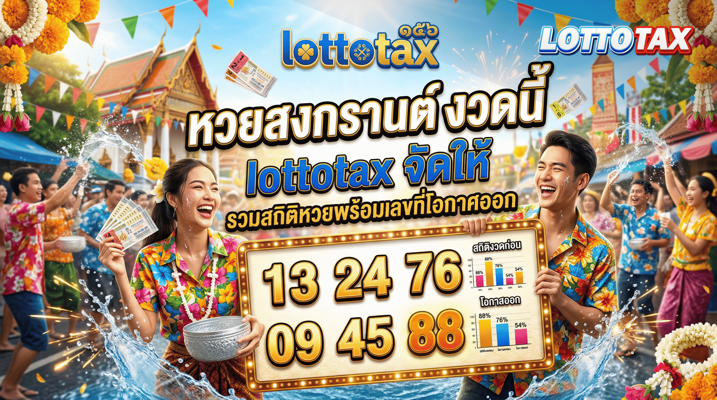 หวยสงกรานต์ งวดนี้ lottotax จัดให้รวมสถิติหวยพร้อมเลขที่โอกาศออก