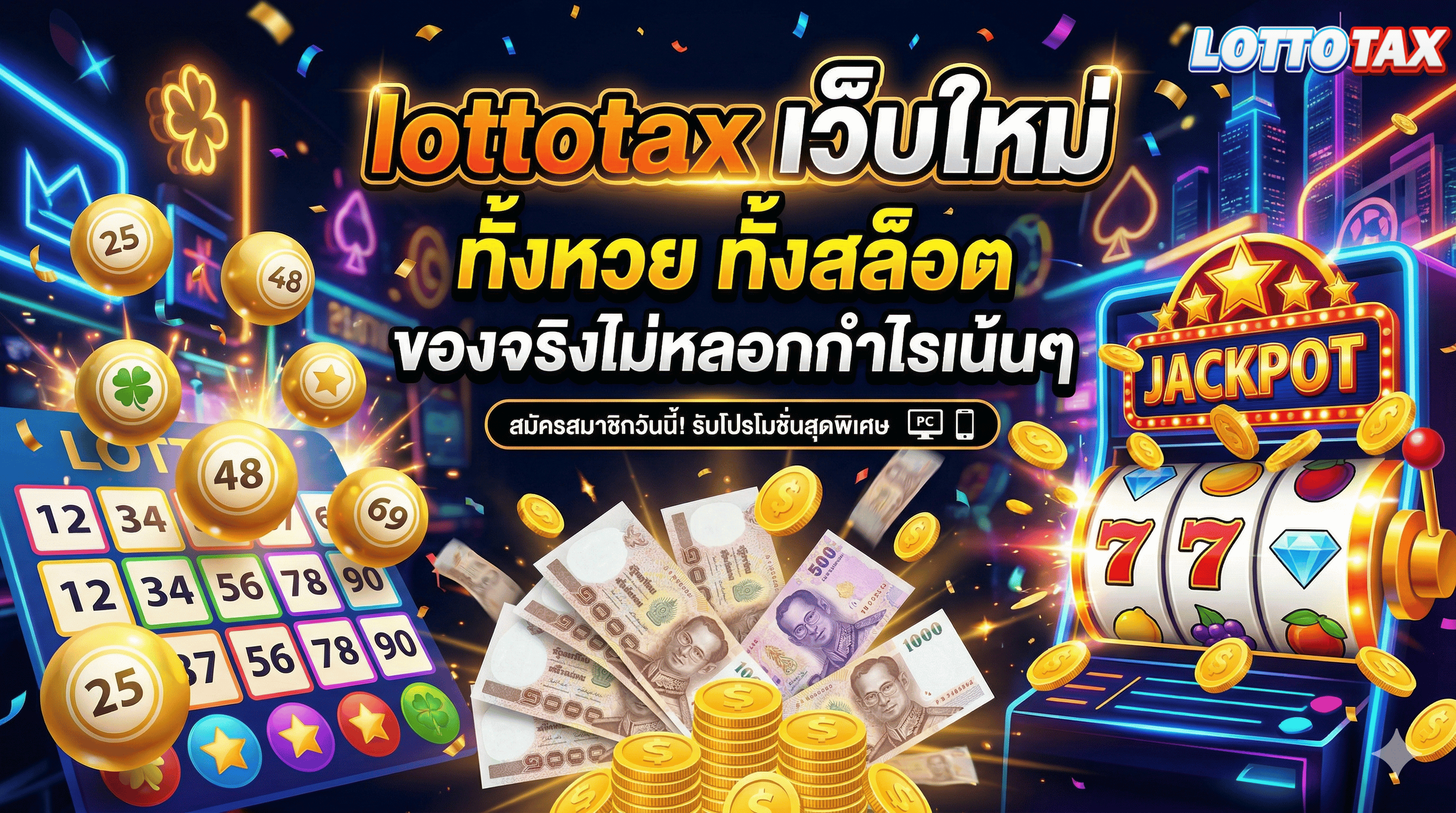 lottotax เว็บใหม่ ทั้งหวย ทั้งสล็อต ของจริงไม่หลอกกำไรเน้นๆ